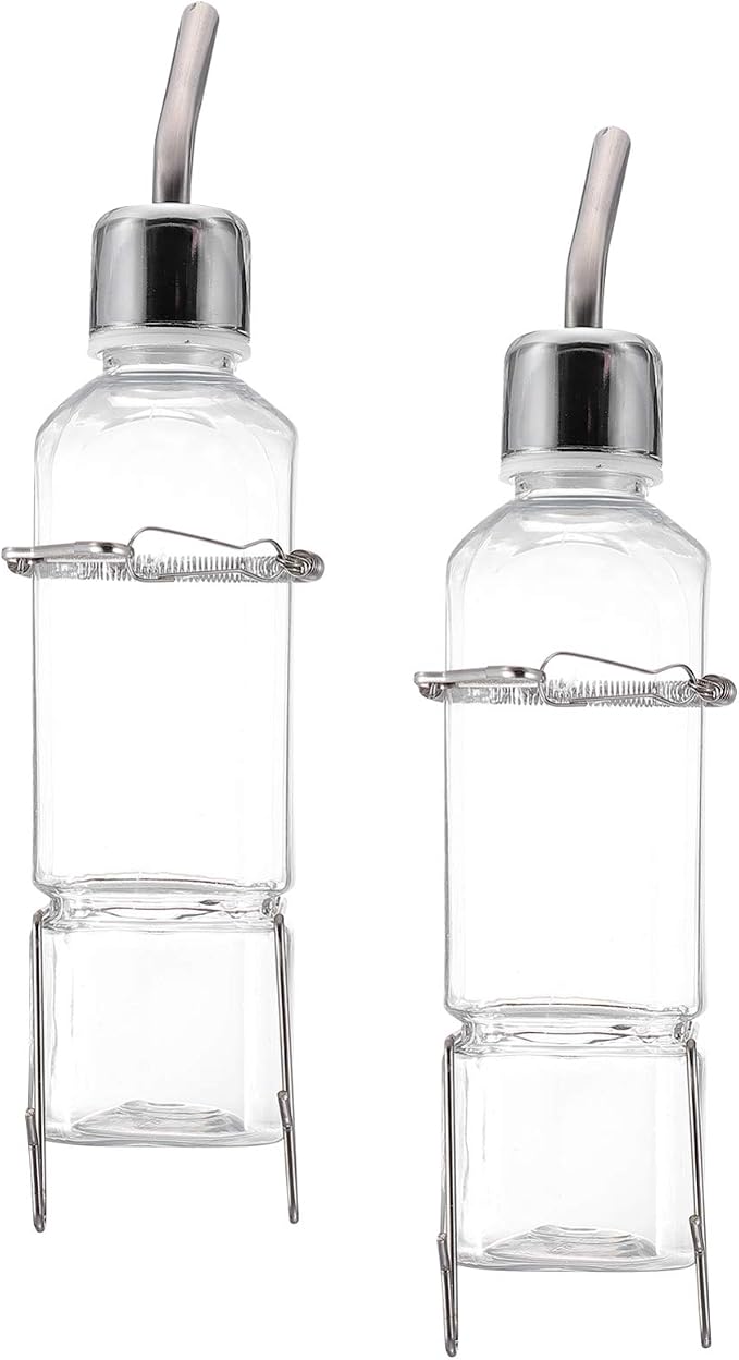 Mipcase 2pcs Pet Water Fountain Plastic Hanging Dispenser for Guinea Pigs and Animals Leakproof Easy to Install Convenient Pet Supply