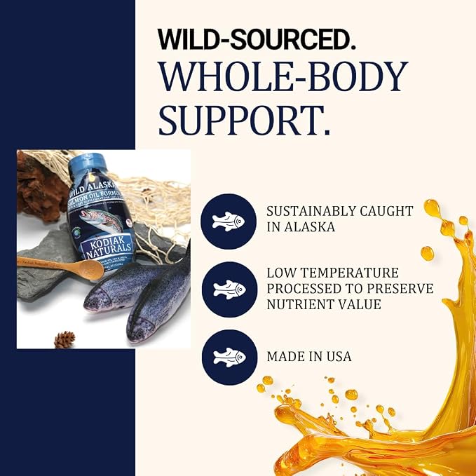 18oz Wild Alaskan Salmon Oil Formula for Dogs, Omega 3 Fish Oil with EPA & DHA – Skin & Coat, Joint, Heart & Immune Support – Helps Itching, Shedding & Dry Skin – Liquid Supplement