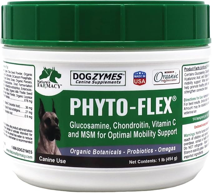Dogzymes Phyto Flex - Glucosamine, Chondroitin, MSM and Hyaluronic Acid… (1 Pound)
