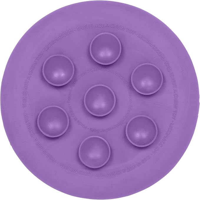 LickiMat UFO Purple - Perfect Bathing and Shower Ditractor. Natural Rubber LickiMat with Soother Nubs. runny Treats. Unique Food and Dribble Catcher Design. Suitable for All Flat Surfaces.