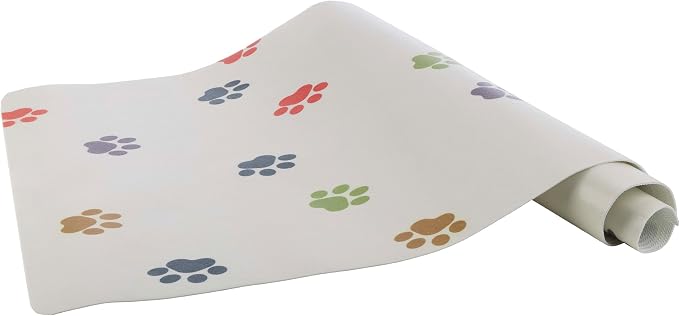 Dog Mat for Food and Water, Crate Pad, and Floor Protector - 55” x 28” Extra Large PVC Memory Foam Pad with Non-Slip Bottom - Stain, Scratch, and Water-Resistant Floor Mat by PETMAKER (Dog Bones)