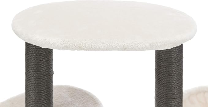 TRIXIE Moriles Cat Tower with Scratching Posts, Condo, Hammock, Padded Platform, Light Gray