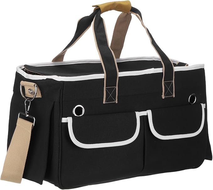 Cat Carrier for Pet, Rollable Cover, Breathable Dog Carrier Cat Carrying Case Pet Travel Bag Up to 16.5 lbs (Black), Intended for Hiking/Camping/Traveling