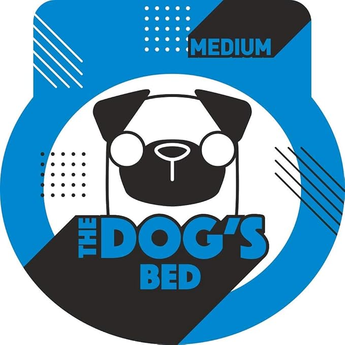 The Dog’s Bed Replacement Outer Cover, Oxford Fabric, Blue with Red Trim, Medium, 4-Inch