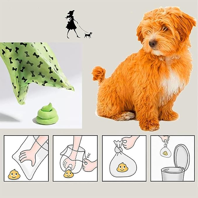 Dog Poop Bags, 24 Rolls/360 Bags with Dispenser, Extra Thick Doggy Poop Bags, Cat Poop Bags, Dog Bag, Pet Waste BagsUnscented, Leak-Proof, Easy Tear-Off