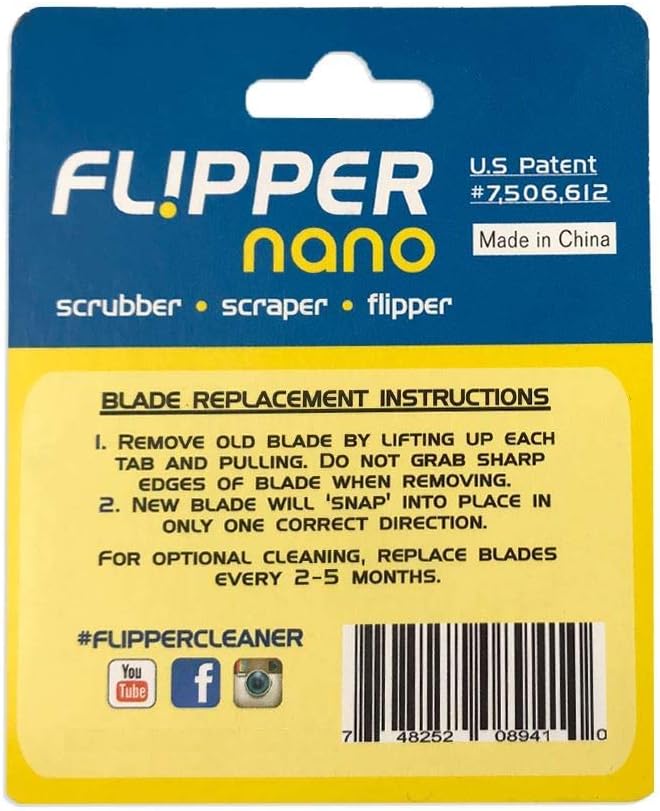 Flipper Cleaner Float - 2-in-1 Floating Magnetic Aquarium Glass Cleaner & Flipper Nano Aquarium Scraper Replacement Blades