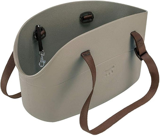 Ferplast Carrier Bag for Small Dogs with-ME, EVA, Soft Rubber Plastic, Washable, Adjustable Handles, Safety Belt Included, 21.5 x 43.5 x h 27 cm Dove Grey