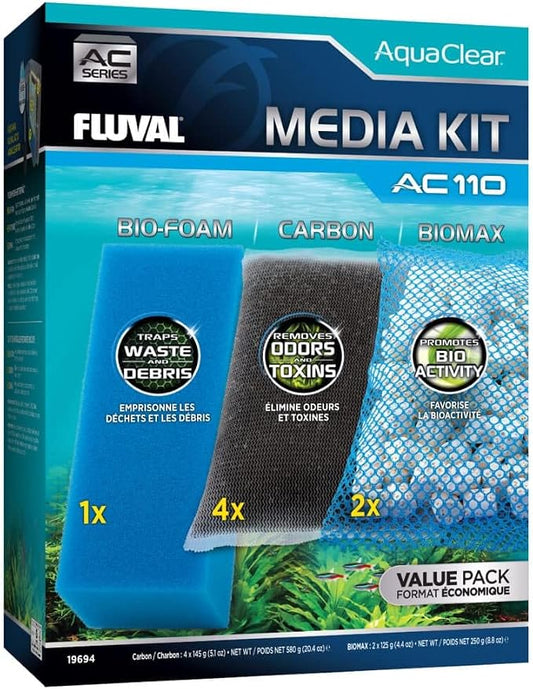 Fluval - Media Maintenance Kit for AC110 Power Filter - for Use in Freshwater & Saltwater Aquariums