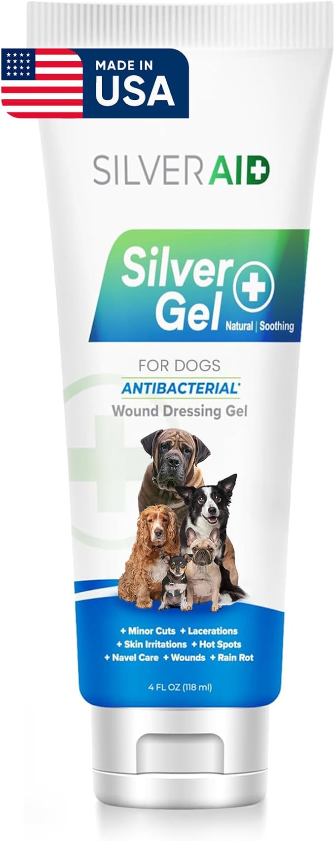 Hot Spot Treatment Gel for Dogs Colloidal Silver Wound Care for Cuts, Bites, Rashes, Skin Irritations & Ulcers, Dog Wound Care Solution, 4.0 Ounces - Vet Recommended & Made in USA