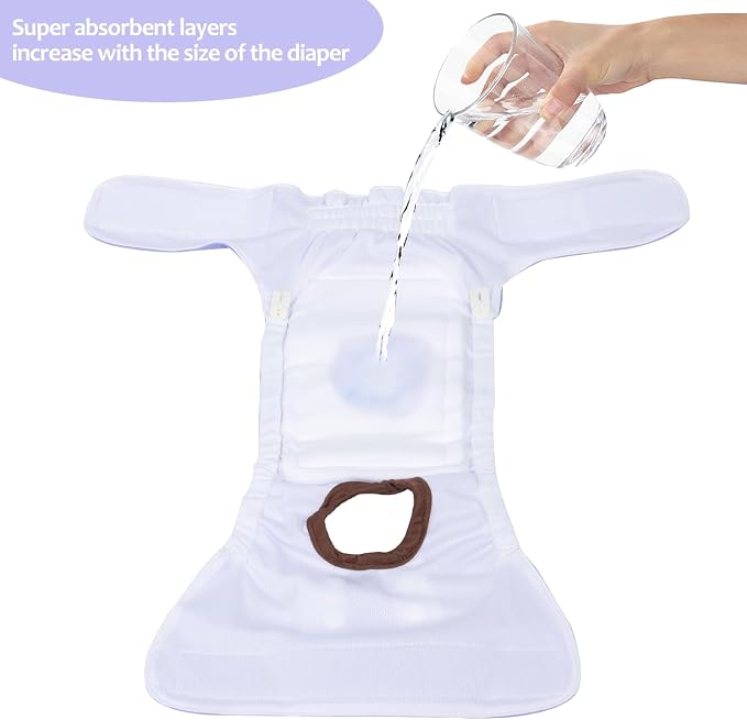 CuteBone Dog Diapers Female 3 Pack Reusable Doggy Diapers with One Suspender for Small Medium Large Dog Period BDD01L