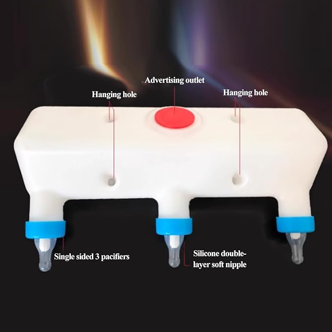 GLOGLOW 3L Goat Milk Feeder, Durable Feeding Bucket, Farm Drinking Equipment with 3 Nipples for Professional Breeders, Farmers, Pet Care Experts, Ranch Managers, Home Farm Owners
