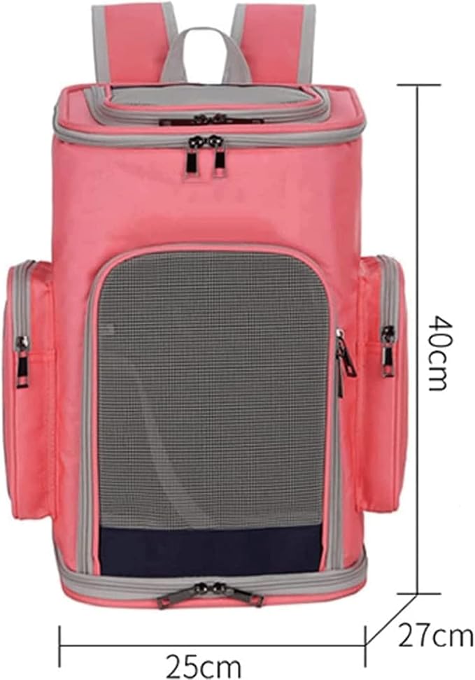 OLOTU Pet Backpack Collapsible Cat Backpack, Ventilated Design Cat Carrier with Inner Safety Strap, Pet Backpack Carrier for Travel Hiking Spacious