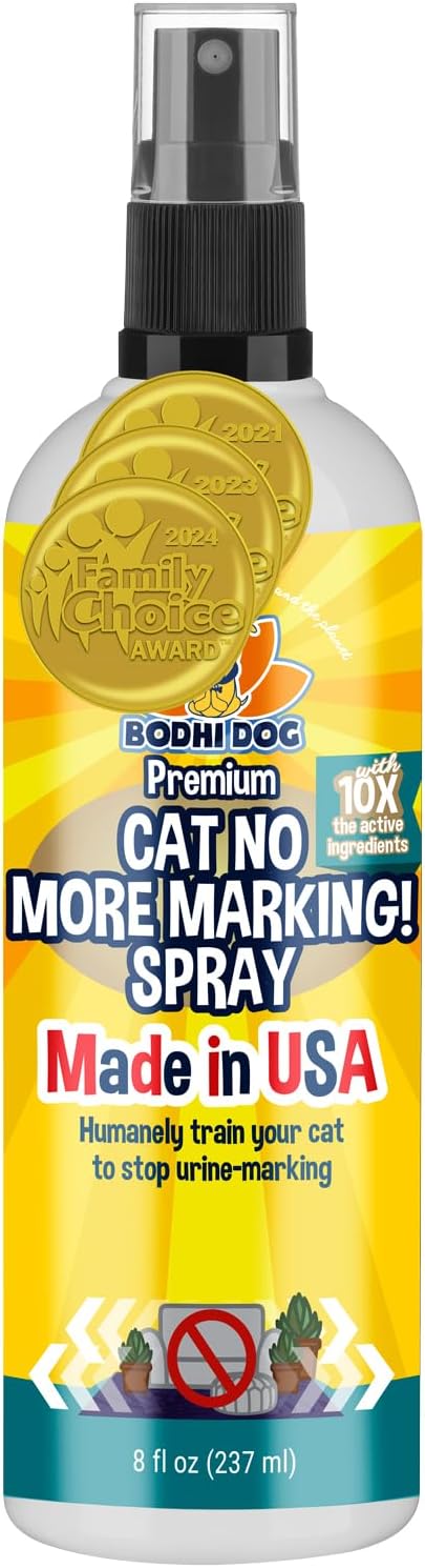 Bodhi Cat No More Marking! Spray - Indoors & Outdoors Cat Urination Deterrent - Neutralizes Strong Odors from Marking - Pet-Safe Formula for Everyday Use - Made in USA (8 Fl Oz)