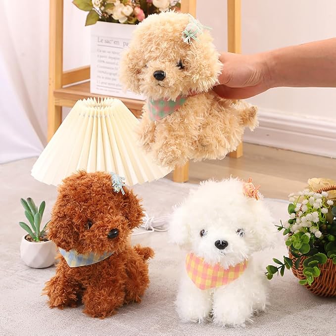 8inch Dog Plush Stuffed Animal, Stuffed Dog Plush Toy, Great Gift for Kids Home Recor (Beige)