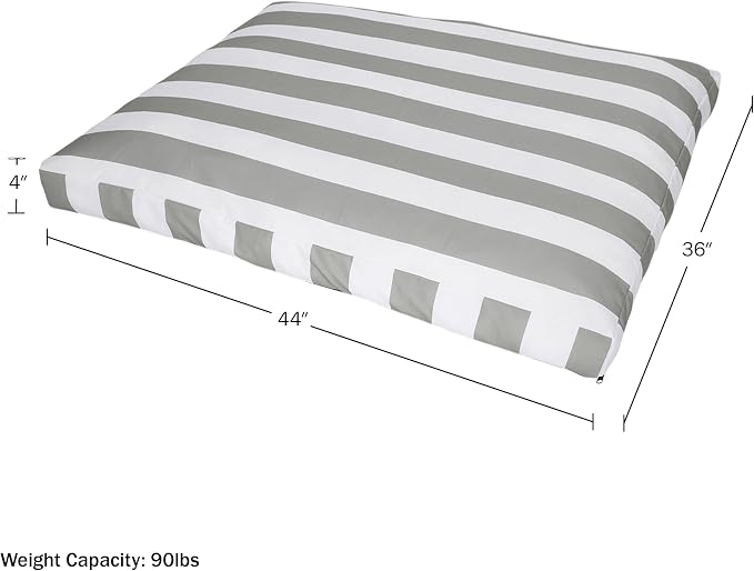 Dog Bed - Indoor/Outdoor Pet Bed with Removable Washable Cover and Non-Slip Bottom - 44in Large Pet Mat for Dogs up to 90lbs - Water-Resistant Dog Mat by PETMAKER (Gray)