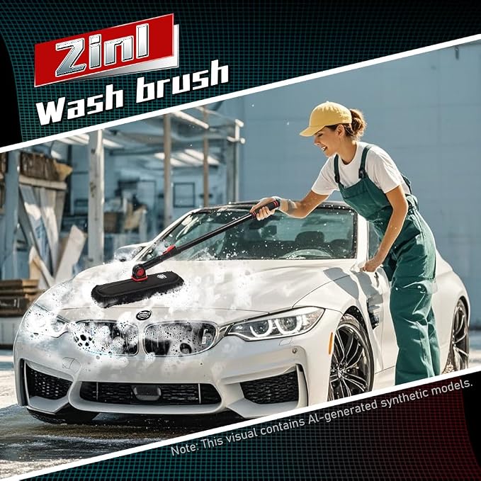 Car Cleaning Supplies Duster, 2In1 Brush for Car Exterior, Chenille Car Wash Brush Mop & Wax Cotton Car Duster Mop, Remove Dust, Retractable Steel Pole for Boat Truck RV, Gifts for Men Women