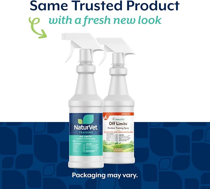 NaturVet Off Limits Pet Training Spray for Dogs & Cats – Deters Pets from Outdoor Areas – Includes Herbal Extracts – Non-Staining Sprays for Training Pets – 32 Fl. Oz.