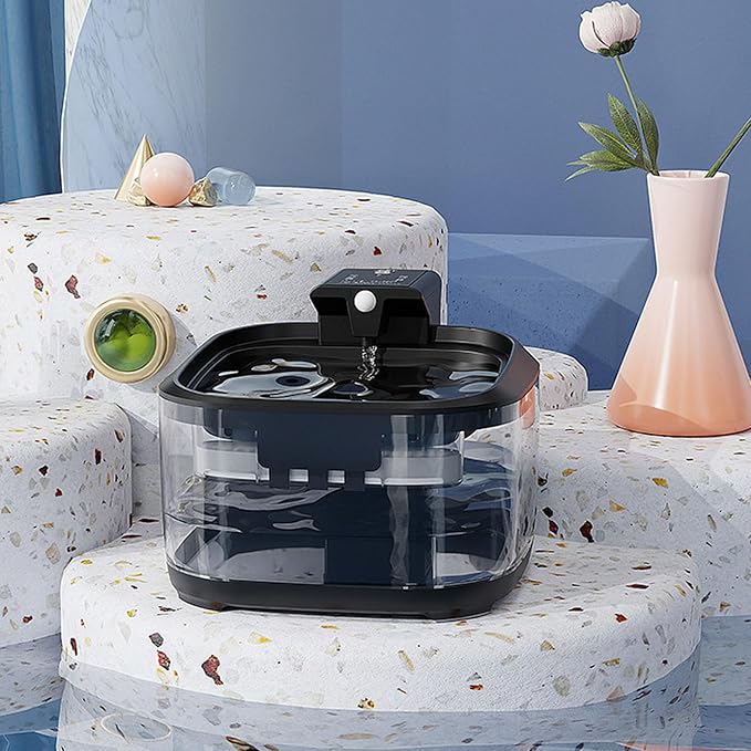 4.5L Stainless Steel Cat Water Fountain, Quiet Battery Operated Pet Water Fountain for Cats and Dogs with Motion Sensor, Ultra Quiet Pump, Multi Filtration with Auto Cycle System