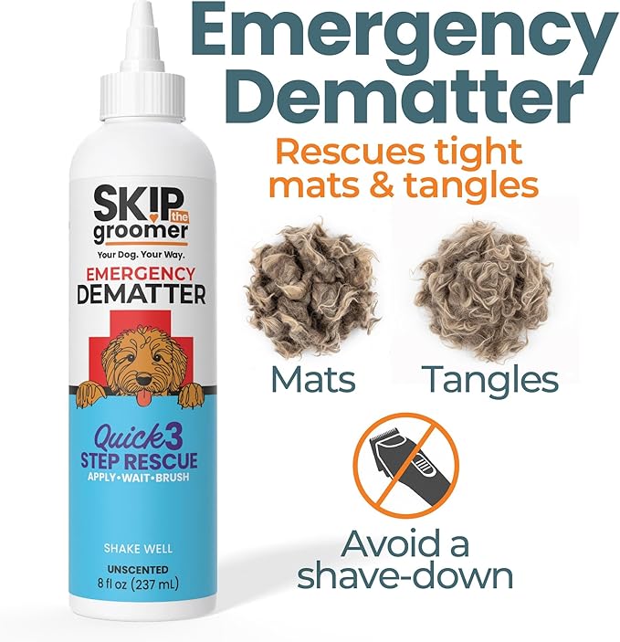 Save THE Shave Bundle: Emergency Dematter Cream + Rake Brush – The Complete At-Home Mat Relief System for Goldendoodles, Poodles & Doodles. Fast-Acting Mat Remover & Dematting Tool