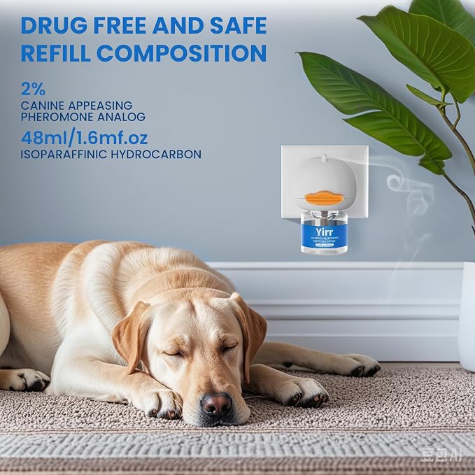 Dog Pheromones Calming Diffuser + Cat Calming Diffuser, Relaxing Pheromone for Cat Dog Relief Stress Anxiety Fighting Scratching