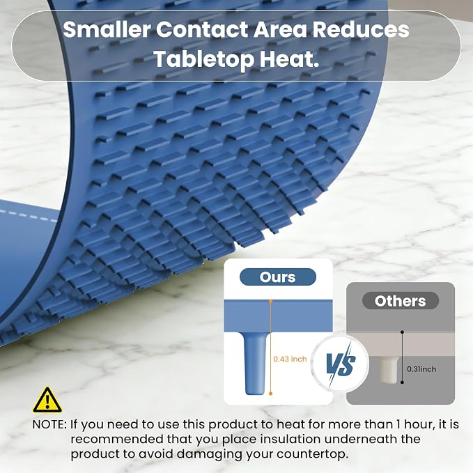 Warming Mat for Food, 24"x15" Food Warming Mat 6 Temperature & 6 Timer Settings Upgrade Graphene Fast Full Surface Heating-Versatile Food Warmer for Gatherings, Parties, Everyday Use-Fruit Frost Blue