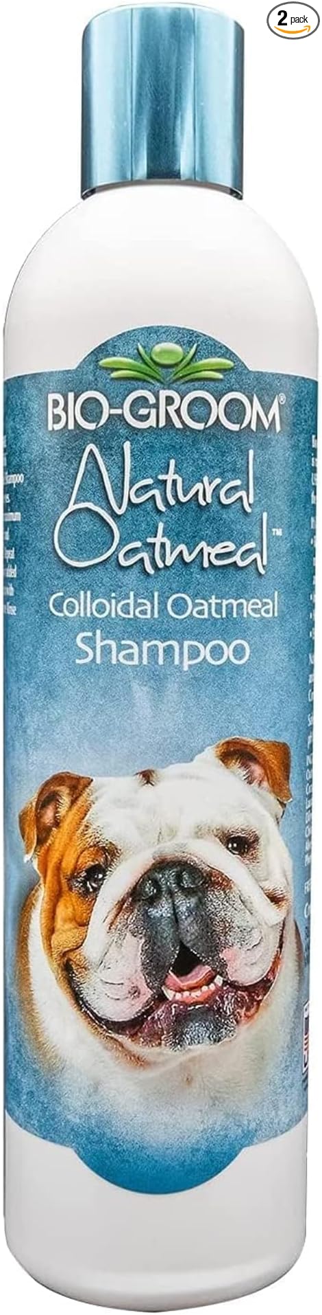 Bio-Groom Oatmeal Dog Shampoo - for Allergies and Itching, Cruelty-Free, Dog Bathing Supplies, Puppy Shampoo for Sensitive Skin, Made in USA, Anti-Itch Dog Products - 12 fl oz 2-Pack