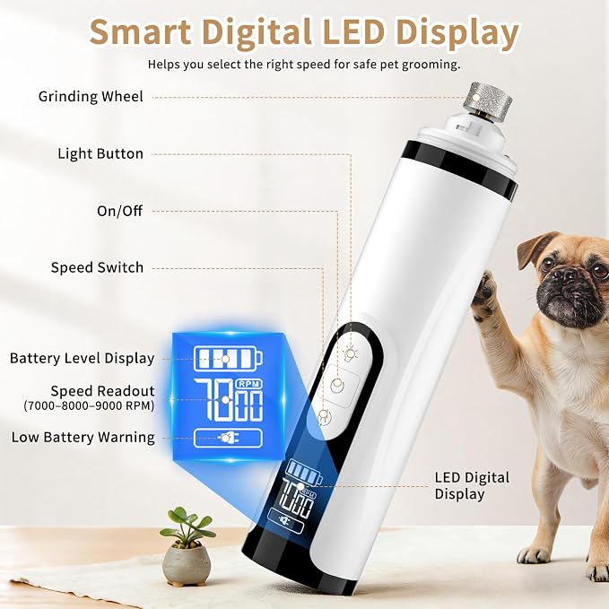 Dog Nail Grinder, Cordless Grooming Pro Nail Grinder 101