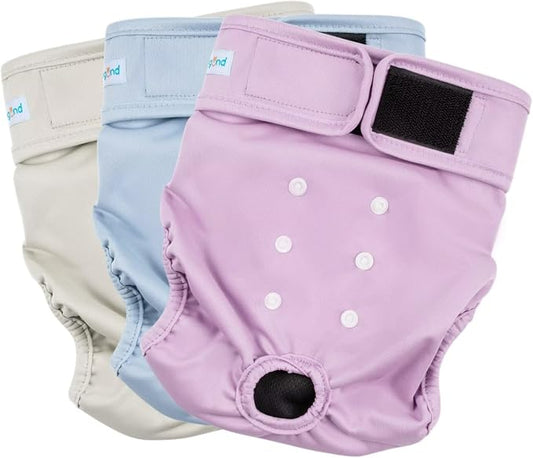 Paw Legend Washable Reusable Female Dog Period Diapers for Heat Doggie Puppy Diapers for Female Dogs (3 Pack, Medium)