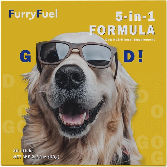 Health Supplements Powder for Dogs - 5-in-1 Formula - for Digestive Gut Health Care, Joint Support, Breath, and Enhanced Immunity Made from Probiotics and Prebiotics | Pet Vitamins 30 Count