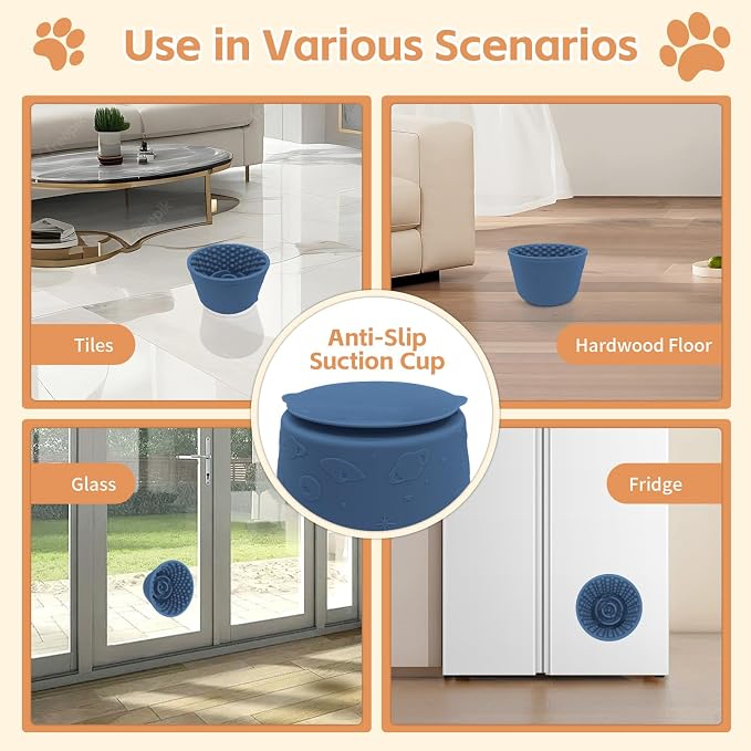 Dog Lick Bowl,Anxiety Relief Non-Slip Silicone Treat Bowl,Durable Anti-Choking Long-Lasting Enrichment Slow Feeder Licking Mat for Small Medium Large Breed,Freezable BPA Free Silicone Dishwasher Safe