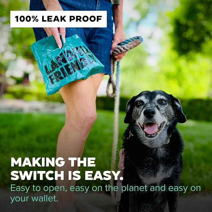 Doggy Do Good - 180 Count, Heavy Duty Poop Bags for Dogs with Handles - Standard Size - Dog Waste Bags Made with 50% Recycled Plastic + 15% Biobased Material - Landfill-Friendly, Unscented, Leak-Proof
