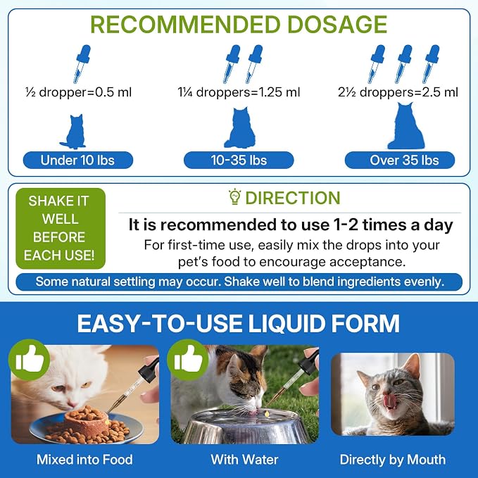 Cat Constipation Relief & Cat & Dog Natural Urinary Tract Infection Treatment with Cranberry Bundle, Digestive Comfort & Bladder Wellness, Natural Herbal Liquid Supplements