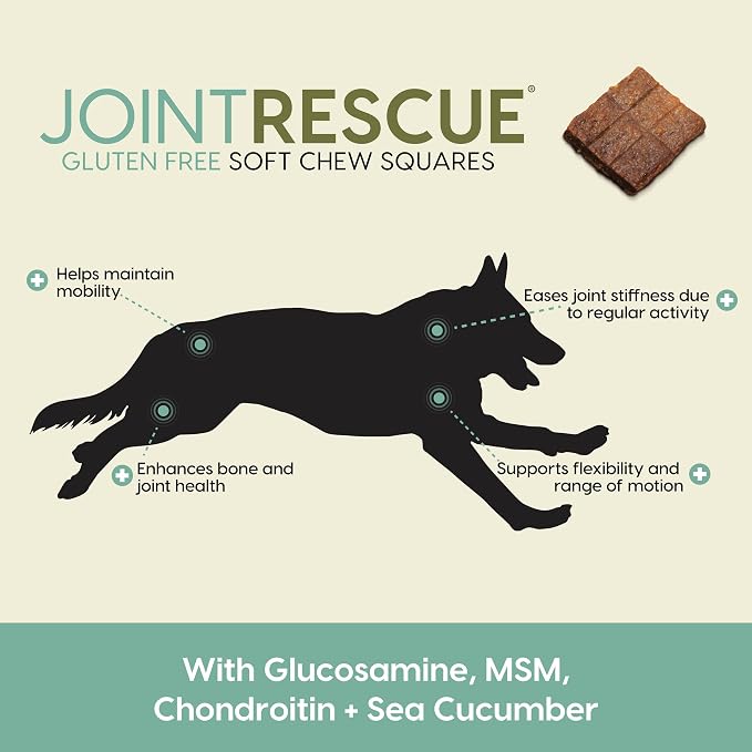 Ark Naturals Joint Rescue Dog Chews, Lamb Flavor, Joint Supplement with Glucosamine & Chondroitin, 1 Pack