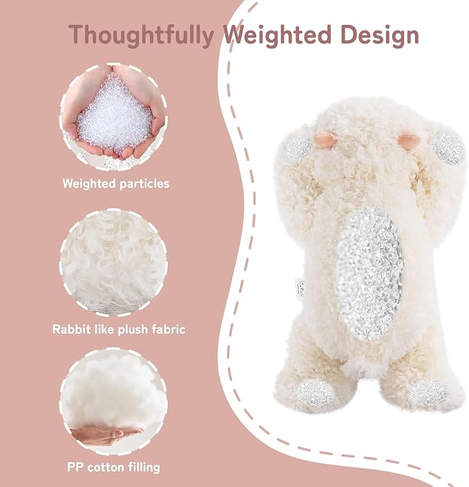 Niuniu Daddy 20" | 3.3 Pound Weighted Sheep Stuffed Animal Plushie for Adults & Kids, Large Sheep Weighted Lap Pillow, Soft Sensory Stuffy Toy as Gift for Holidays