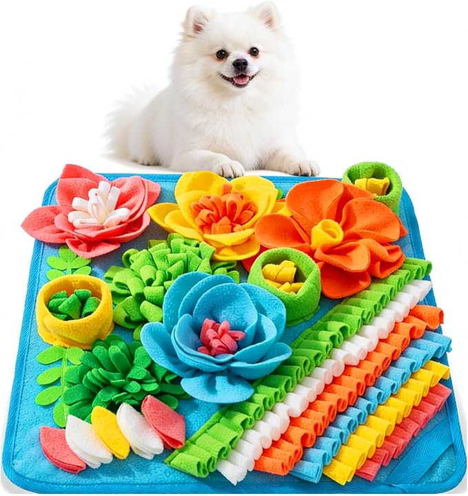 AMIR Snuffle Mat for Dogs, Sniff Mat Slow Feeding Mat, Encourages Natural Foraging Skills, Slow Eating, Help Stress Relief and Training, Dog Puzzle Toys, 15 inch