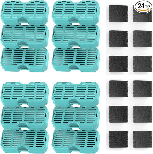 Lawfery Cat Water Fountain Filter, 12+12 Pack for Stainless Steel Cat Fountain (SM10)