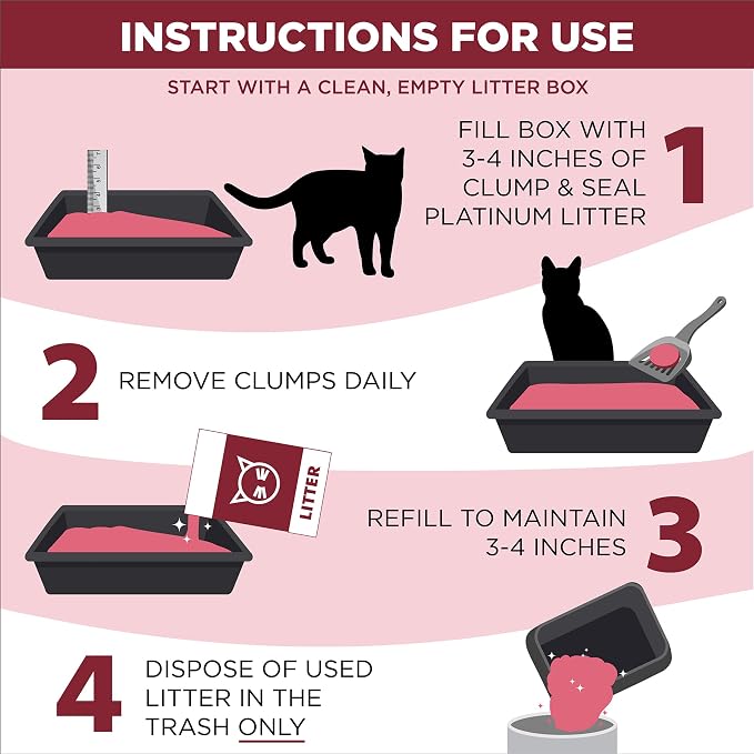 ARM & Hammer Clump & Seal Platinum Cat Litter, Multi-Cat Clumping Litter Forms Rock-Hard Clumps, Powerful Odor Eliminators with Baking Soda, 14-Day Odor Control, 18 lbs