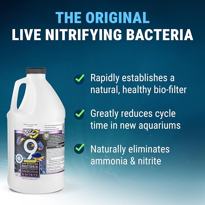 Fritz Aquatics FritzZyme 9 Live Nitrifying Bacteria Naturally Removes Amonia & Nitrite for Saltwater Fish (64-Ounce)