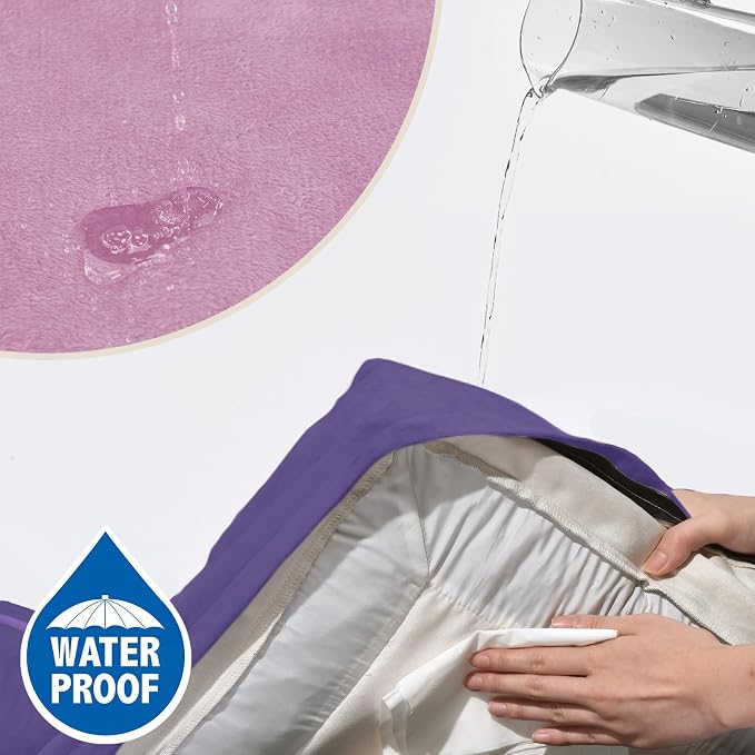 Comfort Expression Orthopedic Dog Bed for Large Dogs 36x27 Inch, Waterproof Egg Crate Foam Large Pet Bed with Bolsters, Dog Couch with Washable Cover & Non-Slip Bottom, Frosted Grape