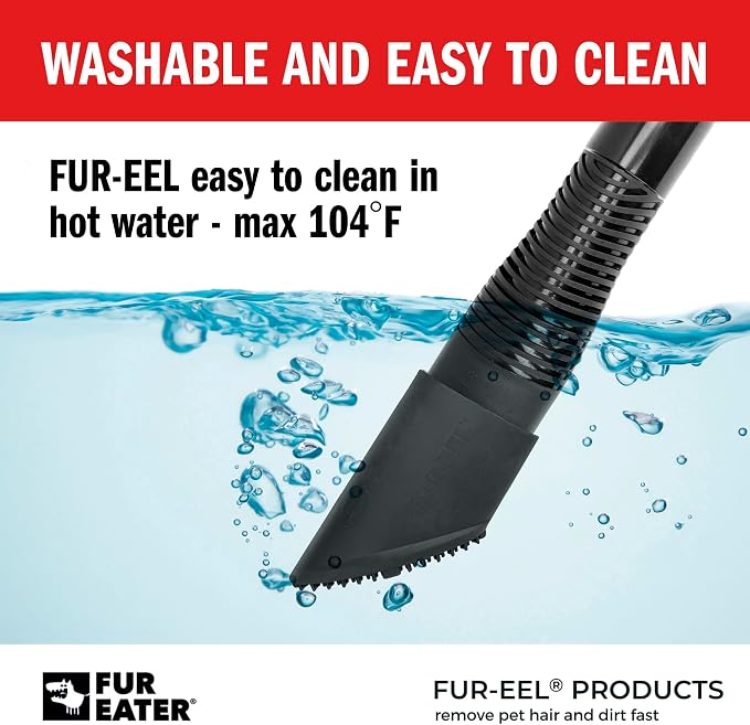 PRO 1.0 Pet Hair Remover Vacuum Attachment, Rubber Bristle Brush for Dog & Cat Hair, Fits 1-1/4, 1-3/8 & 1-1/2 in Round Hoses, for Car Detailing, Carpet, Couch & Upholstery