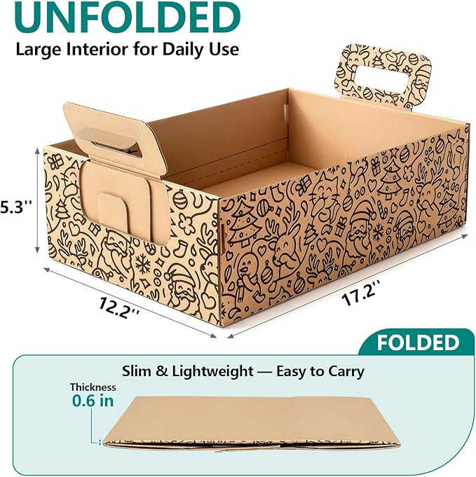 3-Pack Disposable Cat Litter Box, Waterproof & Leak-Resistant Cardboard, Foldable for Travel and Temporary Use, Eco-Friendly with Cute Cartoon Design, Gift for Cat Lovers