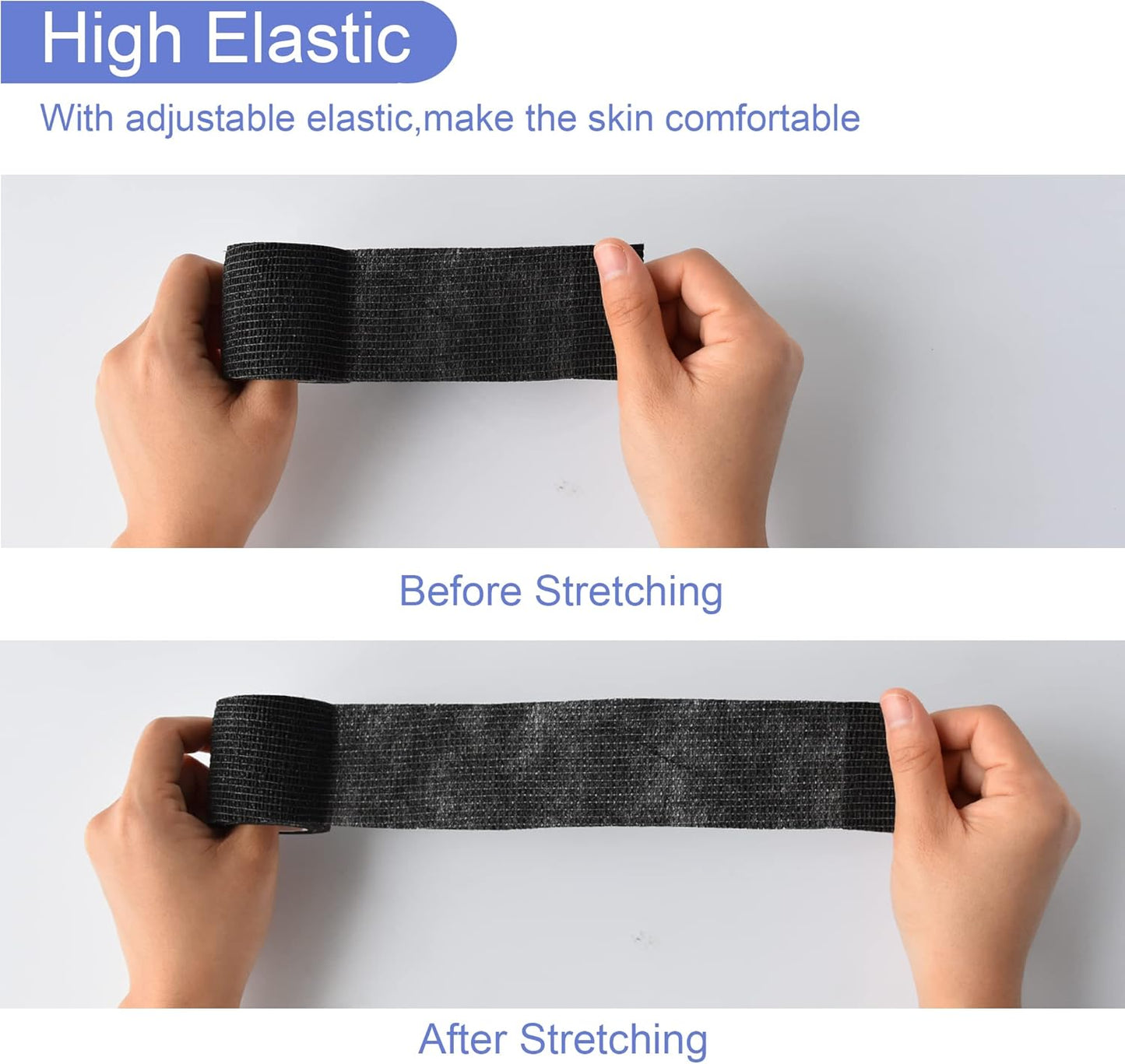 9 Pack 2" x 5 Yards Self Adhesive Bandage Wrap Self Stick Wrap for Ankle, Wrist, Finger, Sports, Breathable Cohesive Vet Tape for Pets (Black)