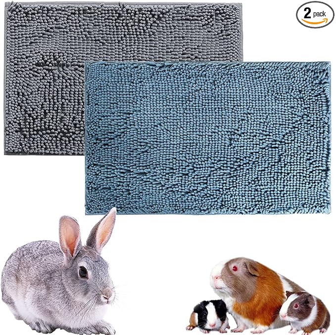 Oncpcare 2pcs Guinea Pig Fleece Cage Liners - Washable Rat Bed Pads, Reusable & Anti Slip Guinea Pig Bedding Fast Absorbent Pee Pad for Small Animals Cat Rabbit Bunny Hamster Rat Ferret