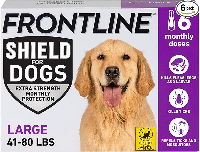 FRONTLINE Shield Flea & Tick Treatment for Large Dogs 41-80 lbs. Count of 6