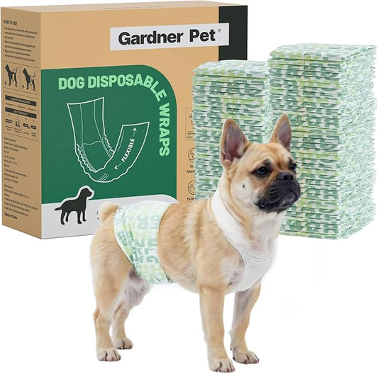 Gardner Pet Male Dog Diapers Disposable 50 Ct, Male Dog Wraps with Wetness Indicator & Flashdry Gel Technology, Dog Diapers Male for Puppy Training, Marking, Incontinence, Travel - Small
