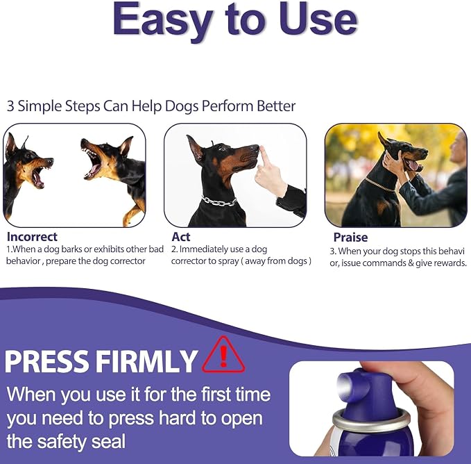 Dog Corrector Spray, 80ml 6 Pack Dog Trainer Spray to Dogs from Stopping Unwanted Behaviors Pet Trainer Spray, Barking, Jumping, Stealing Food, Safe, Humane & Effective