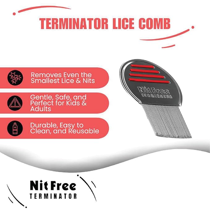 Nit Free Terminator Lice Comb - Professional Stainless Steel Comb for Effective Head Lice Treatment (Colors May Vary) (Pack of 48)