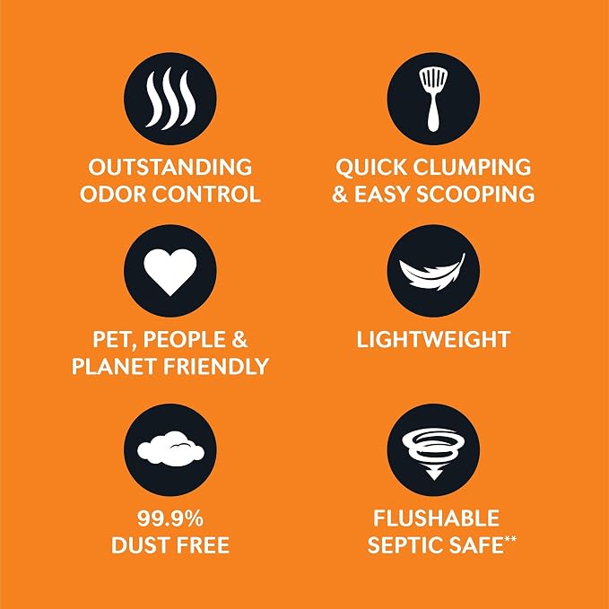 WORLD'S BEST CAT LITTER Low Tracking & Dust Control Multiple Cat Unscented 32-Pounds - Natural Ingredients, Quick Clumping, Flushable & Made in USA - Long-Lasting Odor Control & Easy Scooping