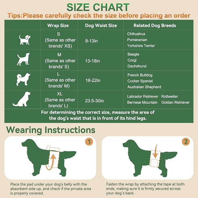 Dog Diapers Male,50 Count Small Male Dog Diapers Disposable for Doggie & Puppy,Ultra Absorbent Male Dog Wraps,Belly Bands for Male Dogs with Wetness Indicator(S Same as Other Brands' XS)