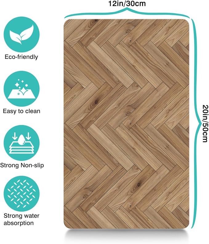 Pet Feeding Mat for Floors Waterproof Dog Mat for Food and Water Absorbent Quick Dry Non Slip mat for Cat Bowls